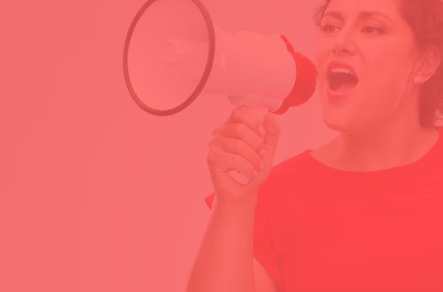 Refer Image of woman with megaphone